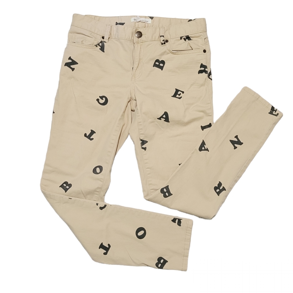 ABC Print Alphabet Letters BCBGeneration skinny jeans size 27